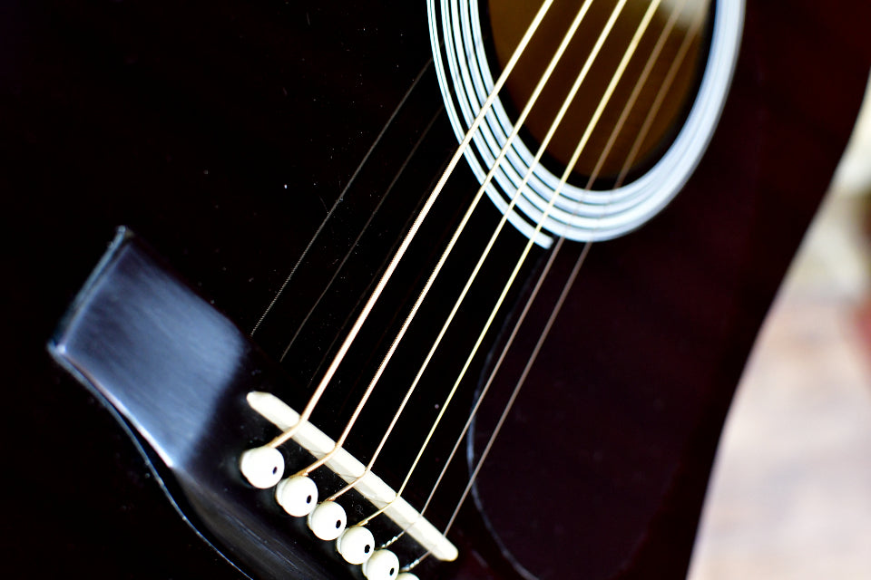 Close-up of an acoustic guitar