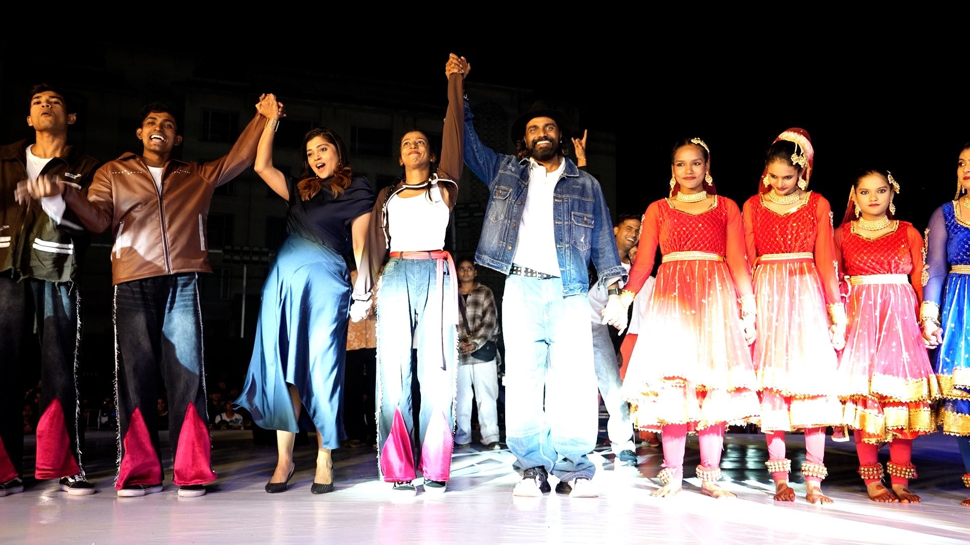 Dancers performing on a championship stage