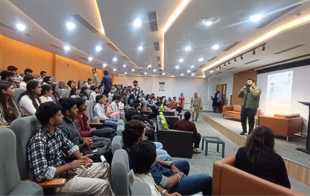 Students listening at a campus session