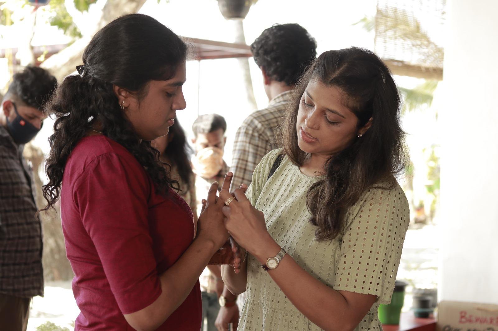 Coaching a young performer through a scene on location