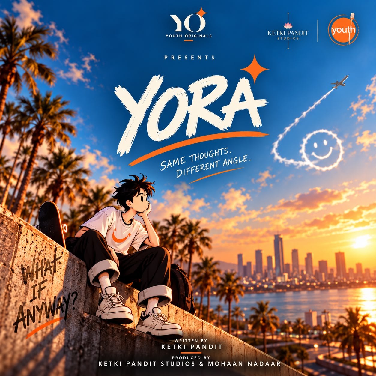 Yora poster: same thoughts, different angle. Written by Ketki Pandit, produced by Ketki Pandit Studios and Mohaan Nadaar
