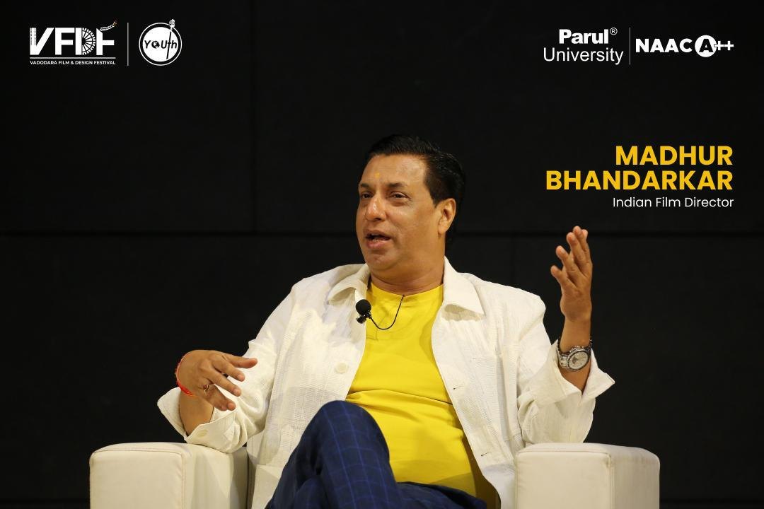 Madhur Bhandarkar in conversation at the Vadodara Film & Design Festival