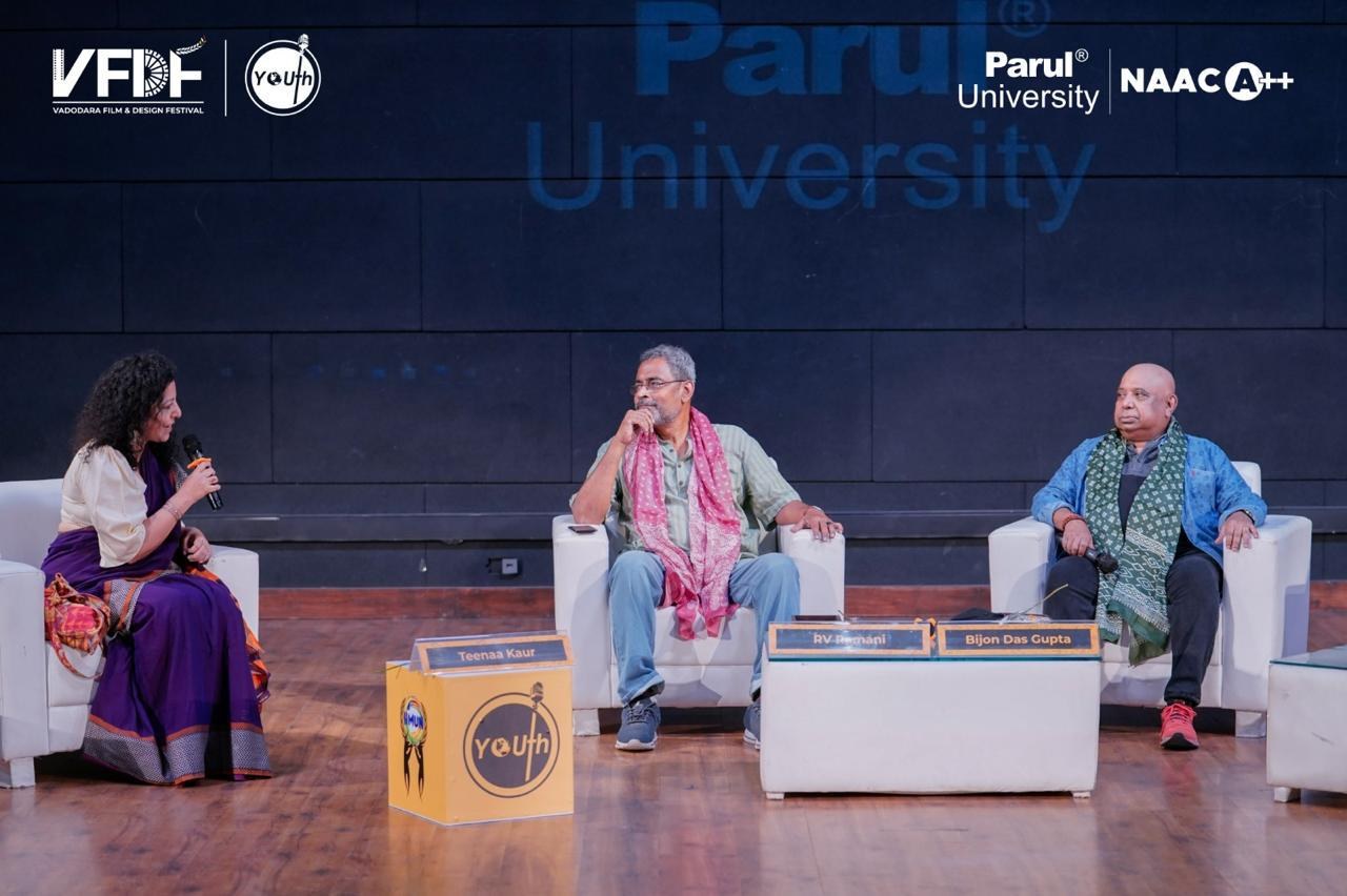 Teenaa Kaur in conversation with RV Ramani and Bijon Das Gupta on stage