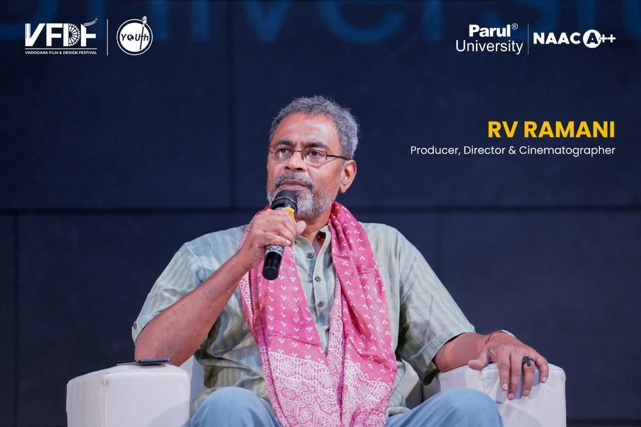 Producer, director and cinematographer RV Ramani at the Vadodara Film & Design Festival