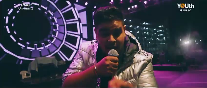 A Youth Music artist performing live at Parul University